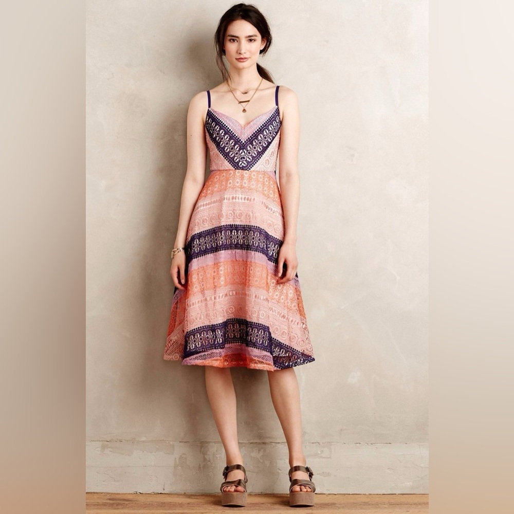 EUC to NWOT Anthropologie Maeve Summer Cottage Lace Dress Sz 4